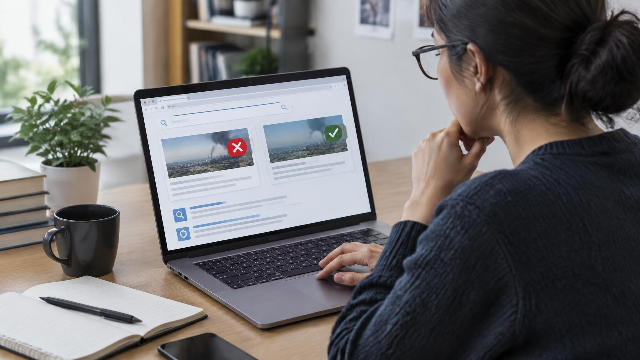fact checking on laptop