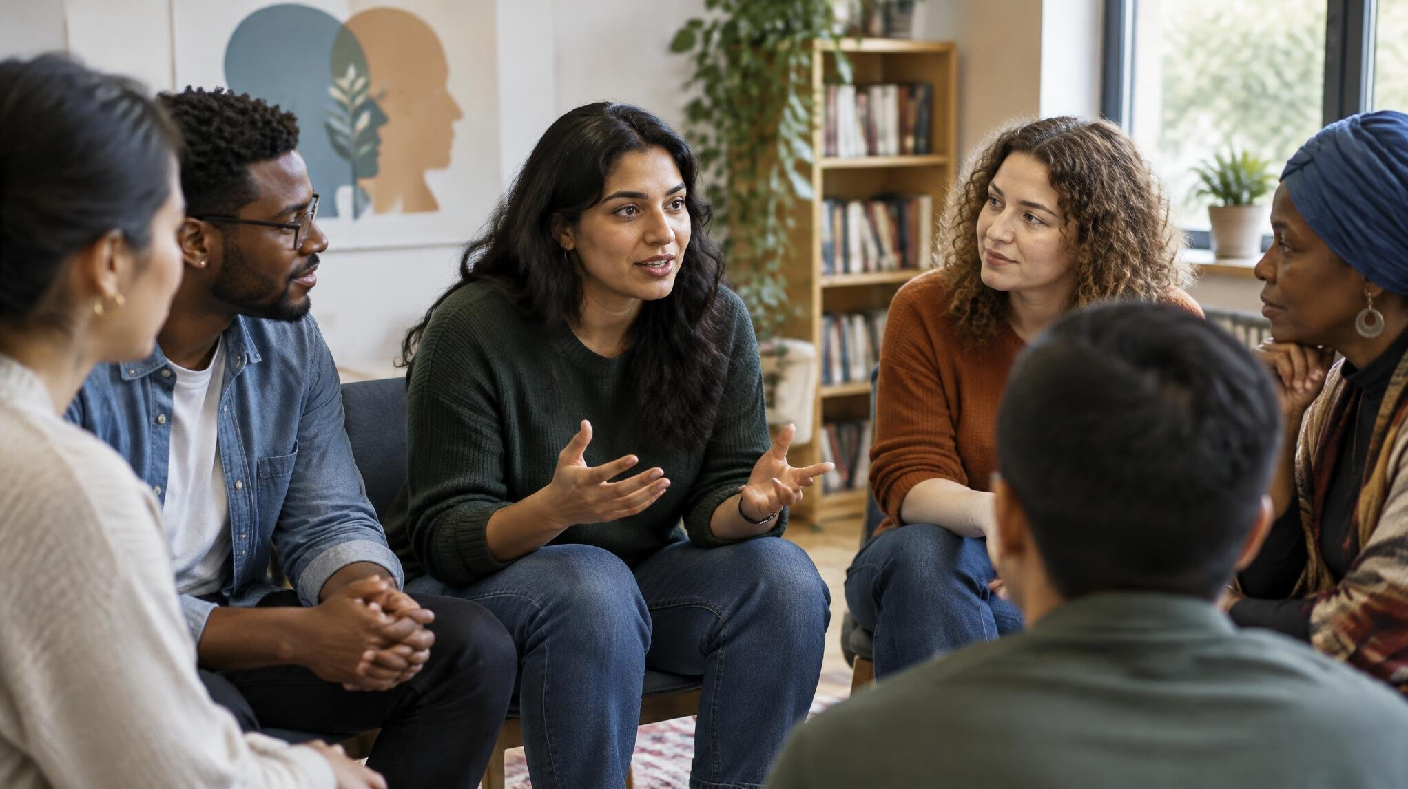 diverse people discussing